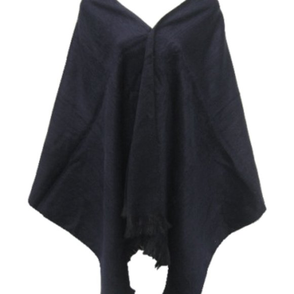 New Black Peruvian Alpaca Wool Shawl / Oversized Scarf - Picture 4 of 4